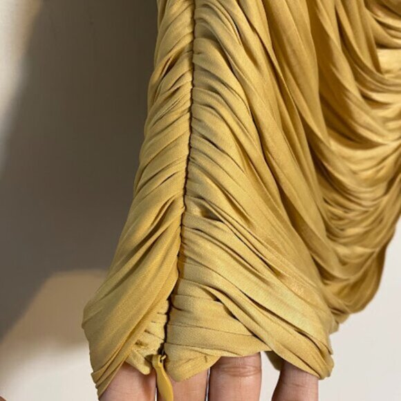 Joie Mustard Silk Women's Ruched Blouse Size S/P - Picture 8 of 10